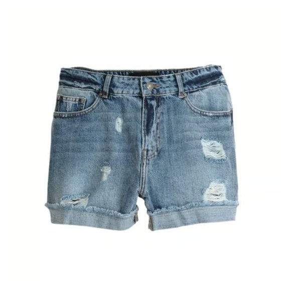 5/$100 SALE -  The Kooples Distressed Jean Shorts - Picture 1 of 6